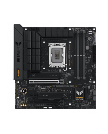 no name Asus TUF GAMING B760M-PLUS Processor family Intel Processor socket  LGA1700 DDR5 DIMM Memory slots 4 Supported hard disk drive interfaces SATA, M2 Number of SATA connectors 4 Chipset  Intel B760  mATX