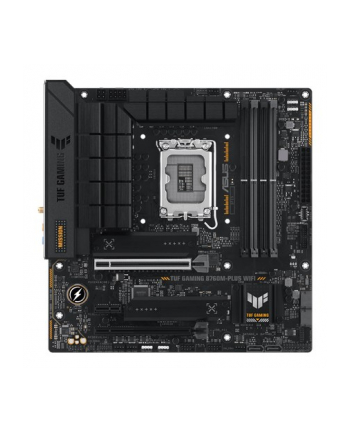 no name Asus TUF GAMING B760M-PLUS WIFI Processor family Intel Processor socket  LGA1700 DDR5 DIMM Memory slots 4 Supported hard disk drive interfaces SATA, M2 Number of SATA connectors 4 Chipset Intel B760  mATX