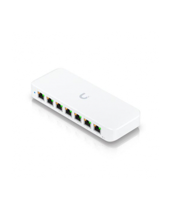 Ubiquiti USW-Ultra-210W-(wersja europejska) compact, Layer 2, 8-port GbE PoE switch with versatile mounting options, 7x GbE PoE+ output ports, GbE port with optional PoE++ input, 202W PoE availability with the included AC power adapter