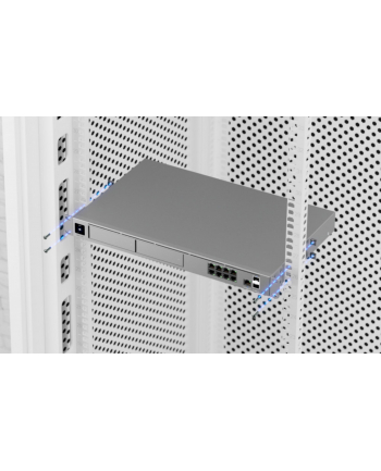 Ubiquiti rack-mount Cloud Gateway with 10 Gbps performance, multi-WAN load balancing, and two NVR drive bays designed for large-scale, multi-application UniFi sites