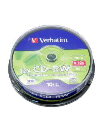 CD-RW VERBATIM 700MB 12X CAKE(10)