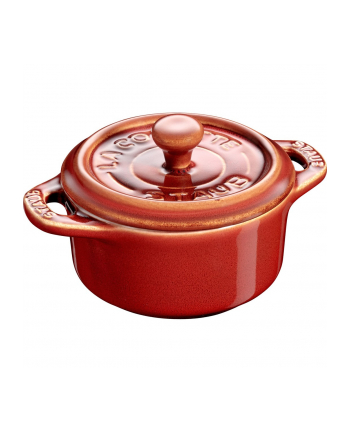 no name Staub Mini Cocotte Okrągły - 200 ml, Kasztanowy