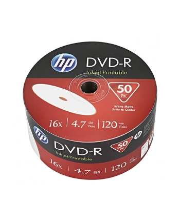 HP DVD-R | 4.7GB | x16 | WHITE FF InkJet Printable White | spindel 50 nr 1