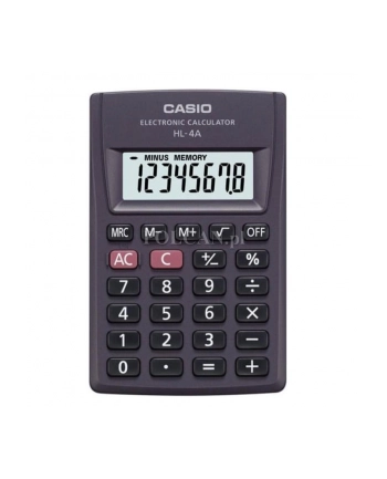 Casio kalkulator HL-4A-S | kieszonkowy | 8 miejsc | Czarny