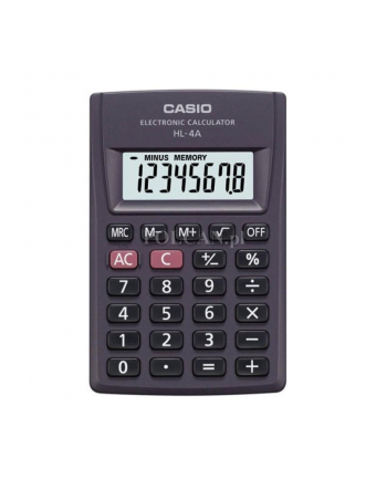 Casio kalkulator HL-4A-S | kieszonkowy | 8 miejsc | Czarny