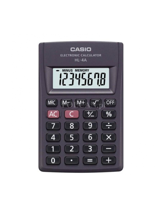 Casio kalkulator HL-4A-S | kieszonkowy | 8 miejsc | Czarny główny