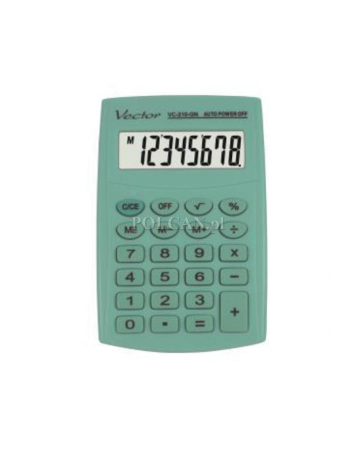 Vector kalkulator KAV VC-210 GN | kieszonkowy | 8 miejsc | Zielony główny