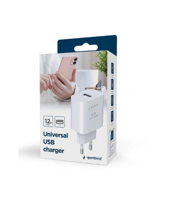 gembird Ładowarka USB-A 2.4A biała nr 1