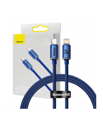 Baseus Kabel USB-C do Lightning Crystal, 20W PD | 1.2m | niebieski nr 1