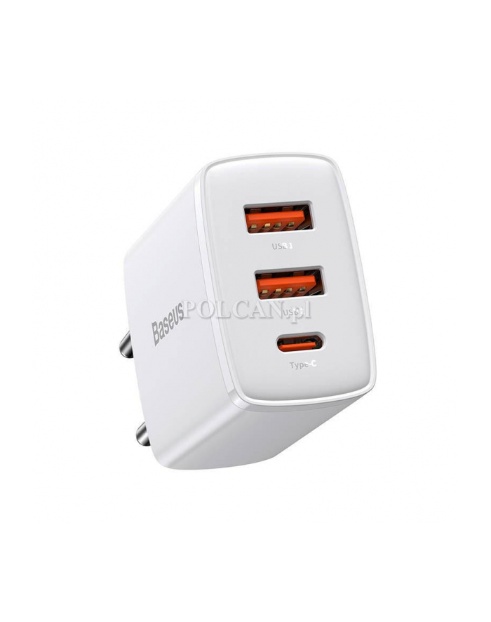Baseus Ładowarka sieciowa Compact Quick Charger 2xUSB, USB-C, PD 3A | 30W biała główny