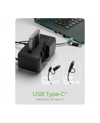 icybox Stacja dokująca IB-2924MSCL-C31 Docking ' CloneStation                    1x 2,5'/3,5' do 1x M.2 NVMe ' M.2 NVMe do M.2 NVMe