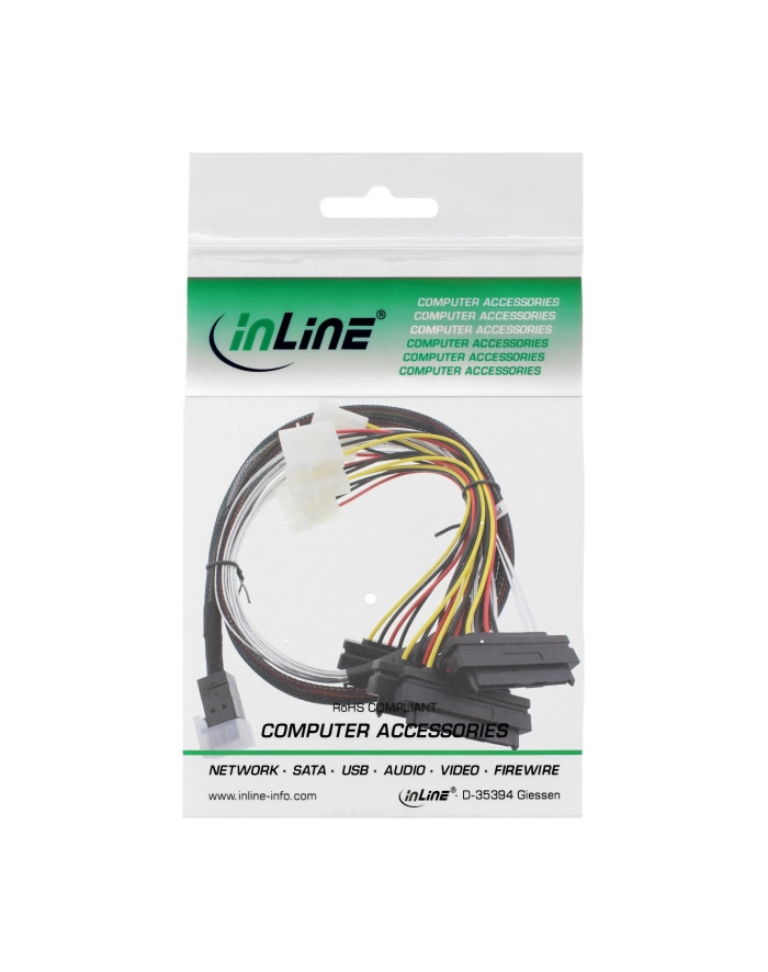 InLine Kabel Mini SAS HD SFF-8643 - 4x SFF-8482 + Power 1m (27632B) główny