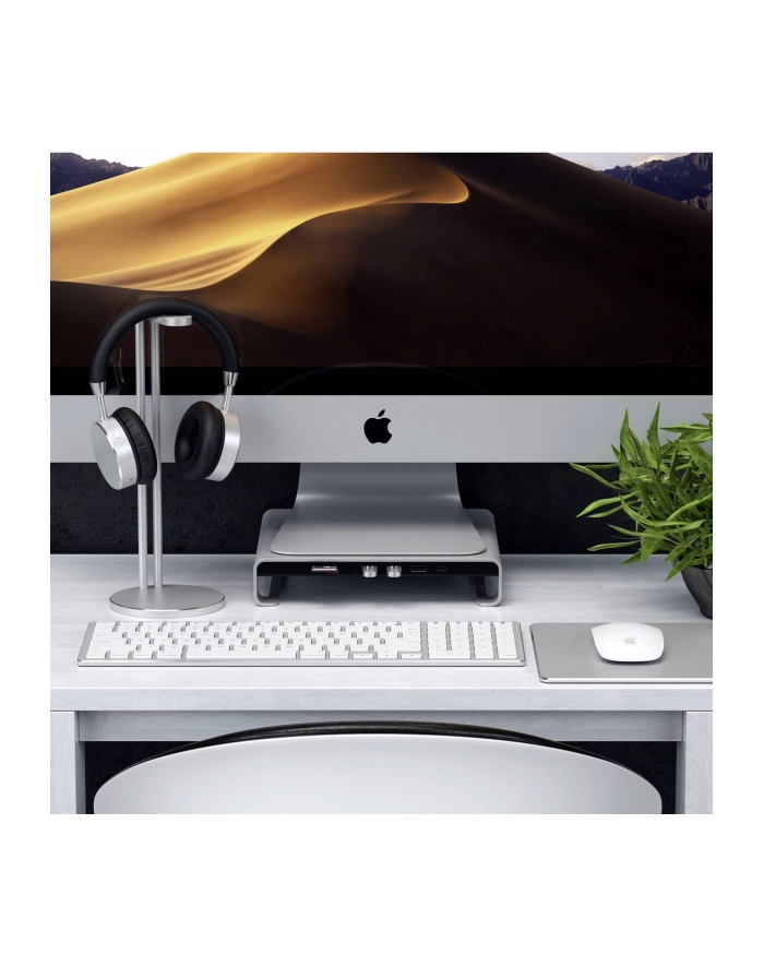 SATECHI ALUMINUM MONITOR STAND/HUB USB-C SILVER - PODSTAWKA POD IMAC ORAZ MONITOR (STAMSHS) główny