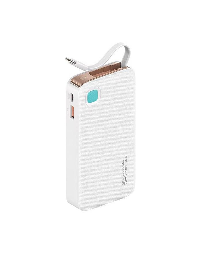 usams Powerbank 10000mAh 20W zwijany kabel USB-C fast charge Biały główny