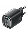 usams Ładowarka sieciowa 30W GaN LED USB+USB-C CC229 Fast Charging czarna - nr 1