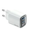 usams Ładowarka sieciowa 30W GaN LED USB+USB-C CC229 Fast Charging Biała - nr 1