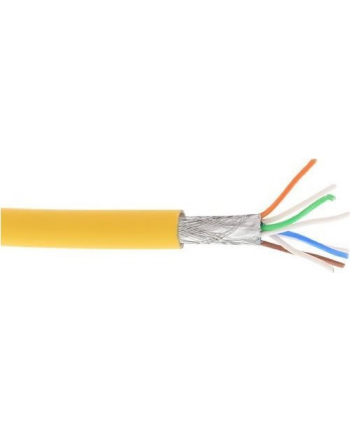 InLine Kabel instalacyjny S/FTP PiMF Cat.6A halogen free 500MHz żółty 100m (76899Y)