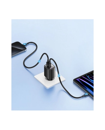 usams Ładowarka sieciowa 30W GaN LED USB+USB-C CC229 Fast Charging Biała nr 2