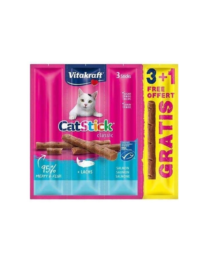 VITAKRAFT Cat Stick Mini classic łosoś - przysmak dla kota - 3+1 szt główny