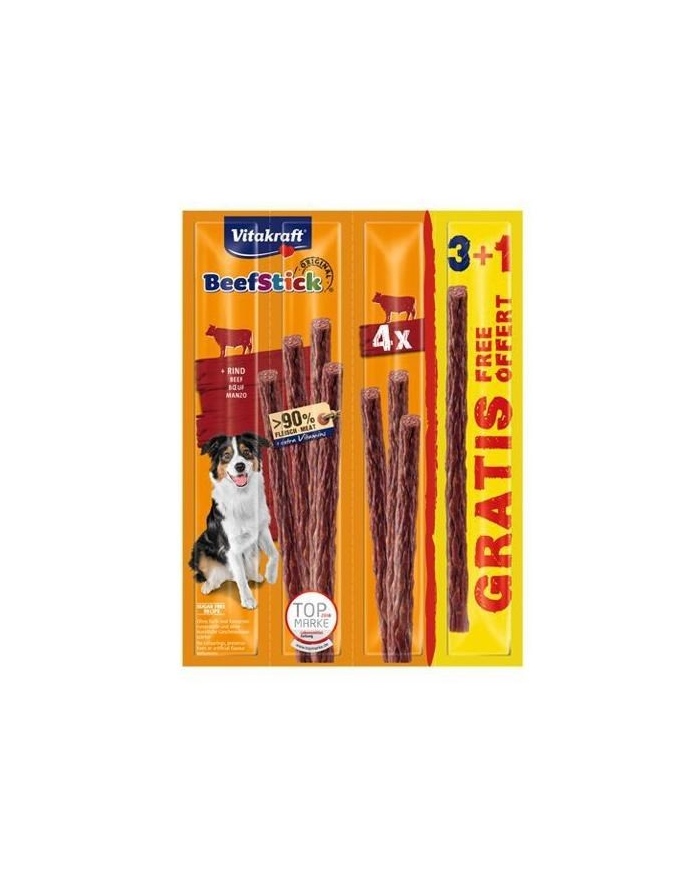 VITAKRAFT Dog Beef Stick wołowina - przysmak dla psa - 3+1 szt główny