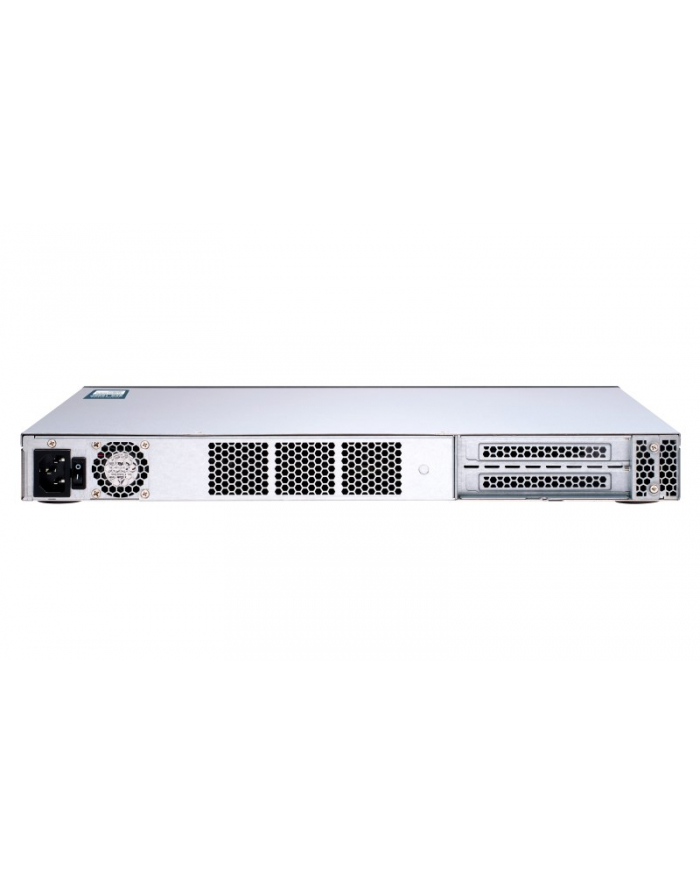 Qnap QGD-1600P-4G, 16x 1GbE, 2x combo 10GbE SFP+/RJ45, 370W Po, Celeron J4115, 4GB, equipped with QTS, 2 X 25''; SSD/HDD, 2 x PCIe Gen 2x2 slots, 1 X USB30, 2 X USB 20, 1 X HDMI główny