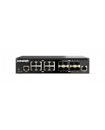 Qnap QSW-M3216R-8S8T, 8x 10GbE, 8x 10GbE SFP+, half-rackmount design, managed switch