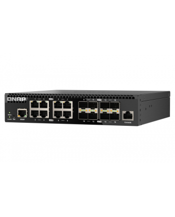 Qnap QSW-M3216R-8S8T, 8x 10GbE, 8x 10GbE SFP+, half-rackmount design, managed switch