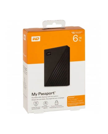 western digital WD My Passport 6TB portable HDD USB3.0 USB2.0 compatible Black Retail nr 1