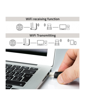 qoltec Adapter bezprzewodowy Ultra szybki DUAL mini WiFi  2 x 2dBi       Standard AC | 1300Mbps