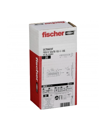 Fischer Ultracut Fbs II Wkręty 12x70 10/-/- Us 20szt. 536869 nr 1