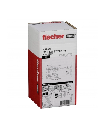 Fischer Ultracut Fbs II Wkręty 12x85 25/10/- Us 20szt. 536870 nr 1