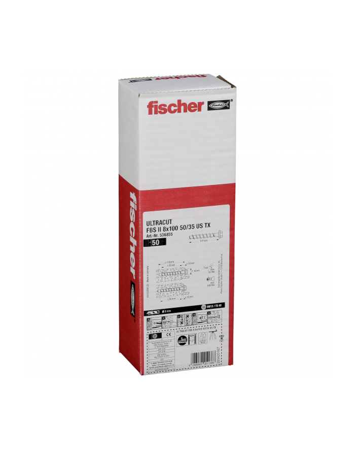 Fischer Ultracut Śruba do Betonu FBS II 8x100 50/35 US TX 536855 główny