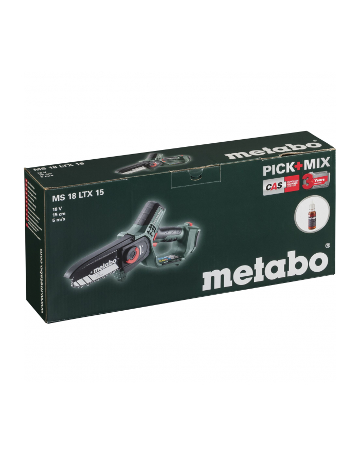 Piła łańcuchowa akumulatorowa Metabo MS 18 LTX 15 (bez akumulatora i ładowarki) główny