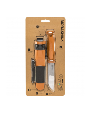 Mora Nóż Kansbol Stainless Z Zestawem Survivalowym Burnt Orange