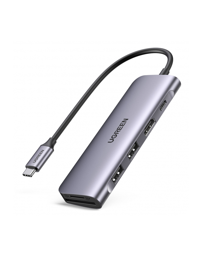 Ugreen Adapter 5w1 Hub USB-C do 2x USB 3.0 + HDMI + SD/MicroSD + PD (70411) główny