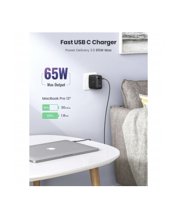 UGREEN SZYBKA ŁADOWARKA PPS 65W USB CZARNY