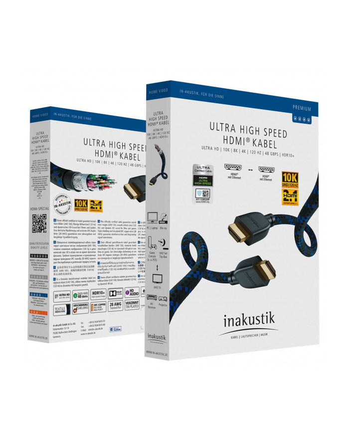 INAKUSTIK IN-AKUSTIK PREMIUM ULTRA HIGH SPEED HDMI 2.1 2.0M główny