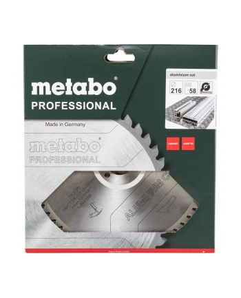 Metabo Aluminium Hw/Ct 216X2.2/1.8X30 Z58 Fz/Tz 5 Ujemny (628443000) nr 1