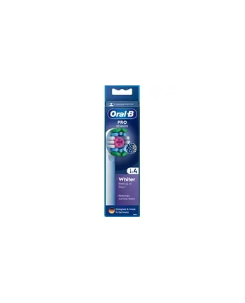oral-b Doustny-B | Wymienne główki szczoteczki do zębów | EB18-4 3D Biały Pro | Głowice | Dla dorosłych | Liczba główek szczoteczki w zestawie: 4 | Biały nr 1