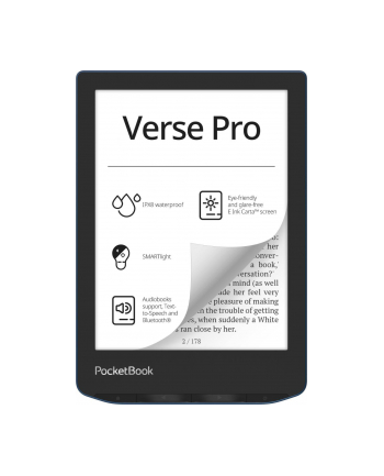 Ebook PocketBook Verse Pro 634 6''; 16GB Wi-Fi Azure Blue