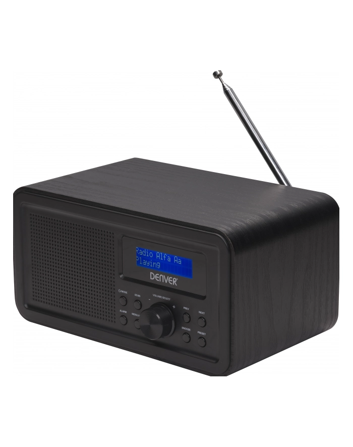 Radio DAB+/FM Denver DAB-30 z drewnianą obudową czarne główny
