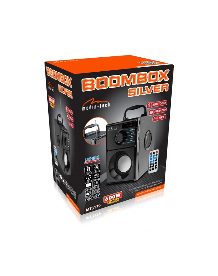 media tech MEDIA-TECH GŁOŚNIK BEZPRZEWODOWY BOOMBOX SILVER 15W MRS MT3179 główny