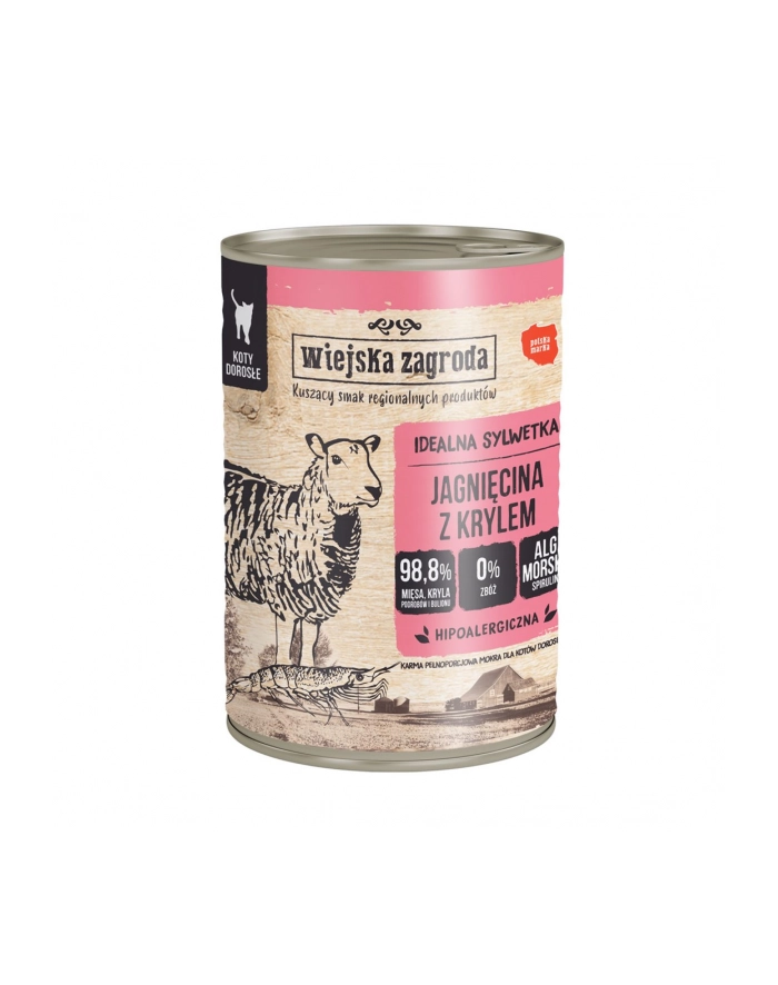 Wiejska Zagroda - Jagnięcina z krylem - Mokra karma dla kota - 400g główny