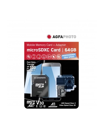 Agfa Photo Microsdxc Uhs-I 64Gb High Speed C 10 U nr 1