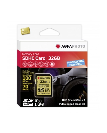 AgfaPhoto SDHC UHS I 32GB Professional High Speed U3 V30 nr 1