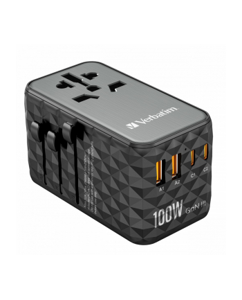 verbatim Adapter podróżny UTA-06 32121 ładowarka  GaN  PD 100W, QC 4+,  2x USB-C, 2x USB-A, 180 krajów