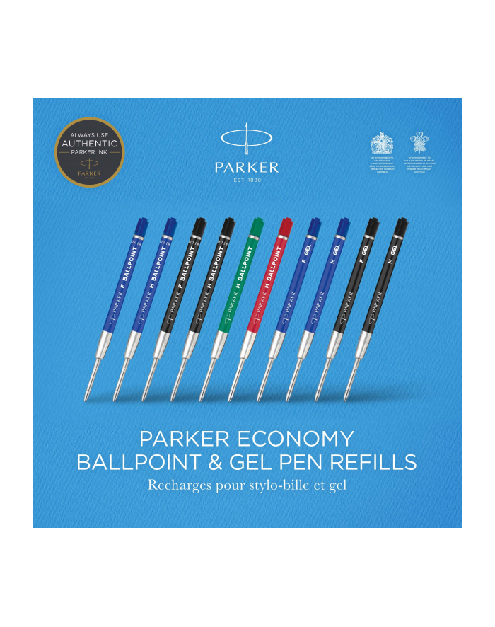 1x20 Parker Quinkflow Basic Ballpoint Pen Refill M black główny