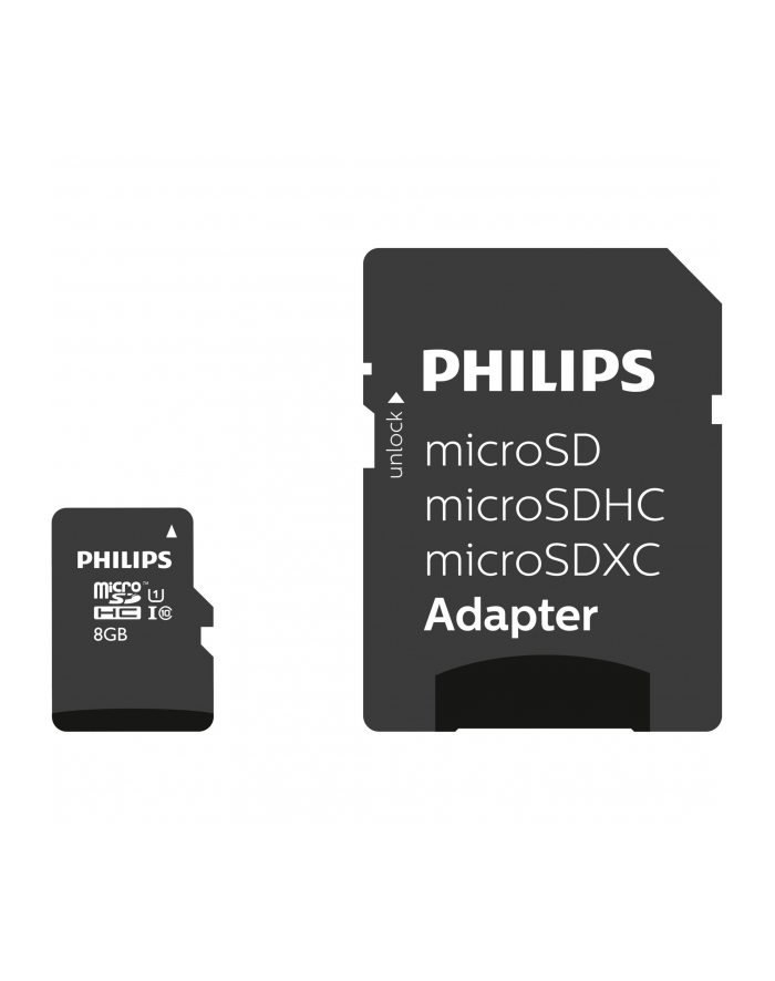 Philips MicroSDHC Card 8GB Class 10 Uhs-i U1 incl. adapter główny