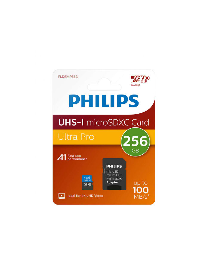 Philips Class SDXC 256GB + Adapter główny