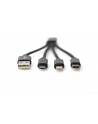 ASSMANN KABEL USB  USB-A - USB-C, MICROUSB, LIGHTNING 0.15 M CZARNY (DB-300160-002-S)  (DB300160002S) - nr 16